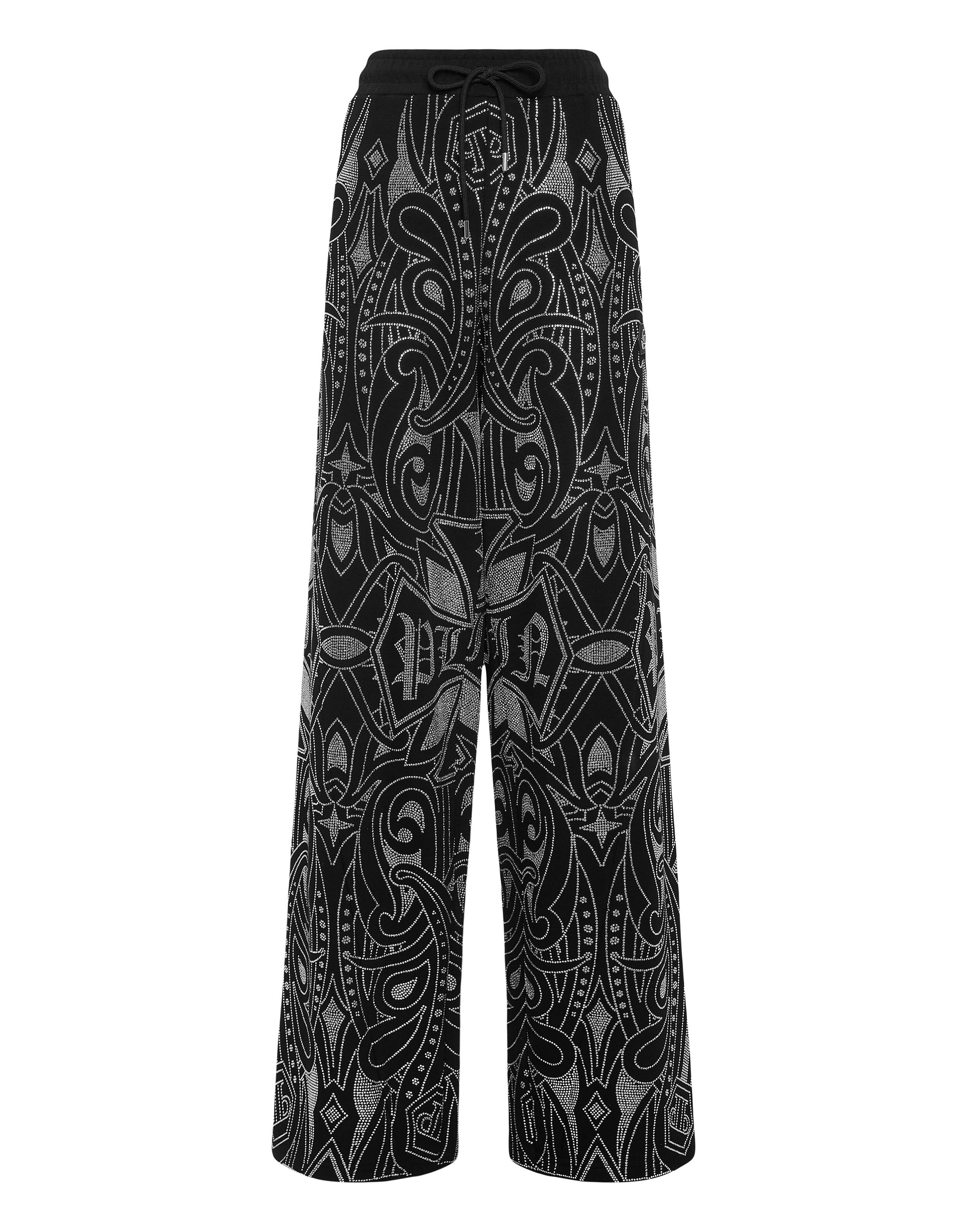 Calças de Ginástica com Corte Skate Gothic Plein Strass