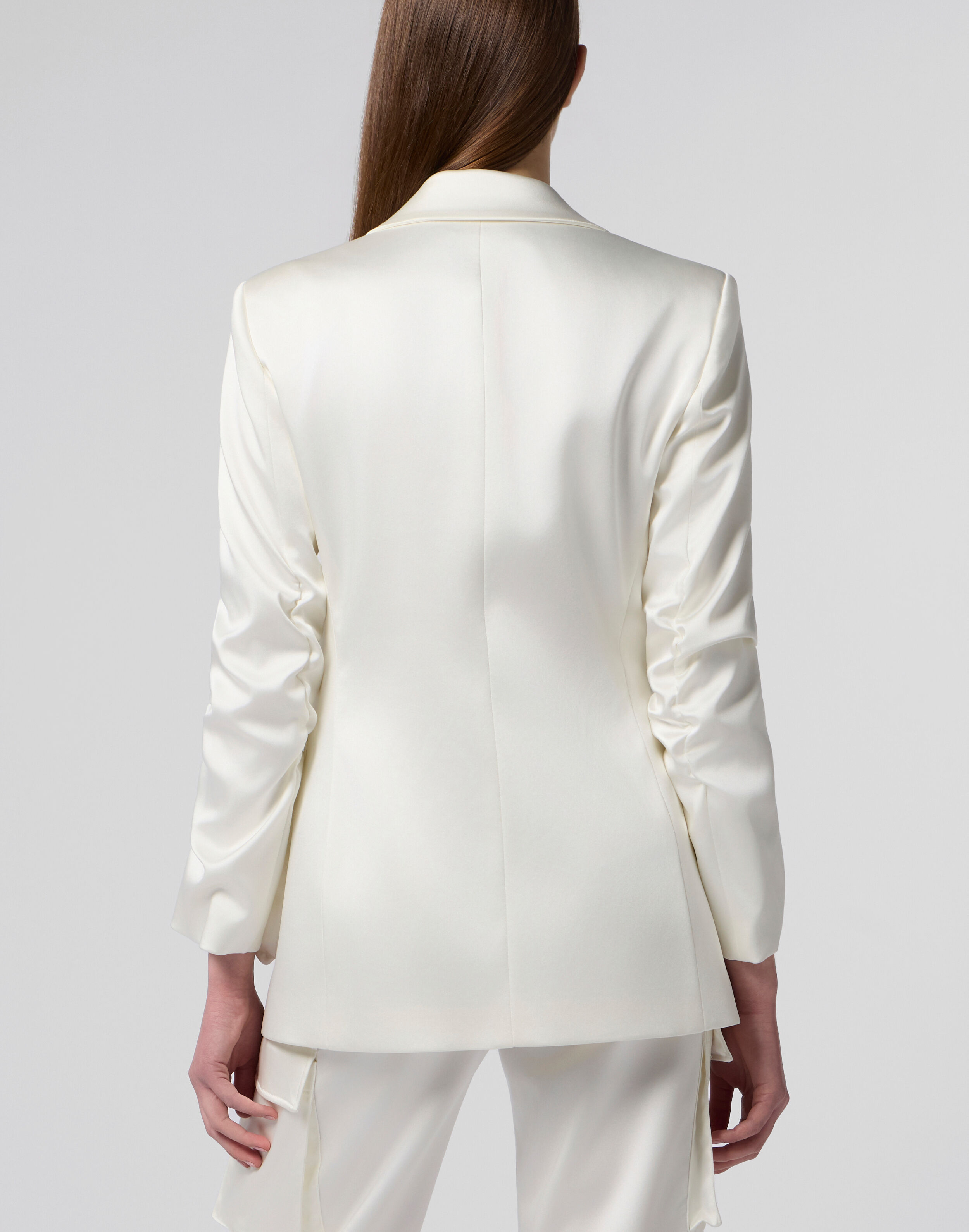 Blazer de Seda com Corte Cargo