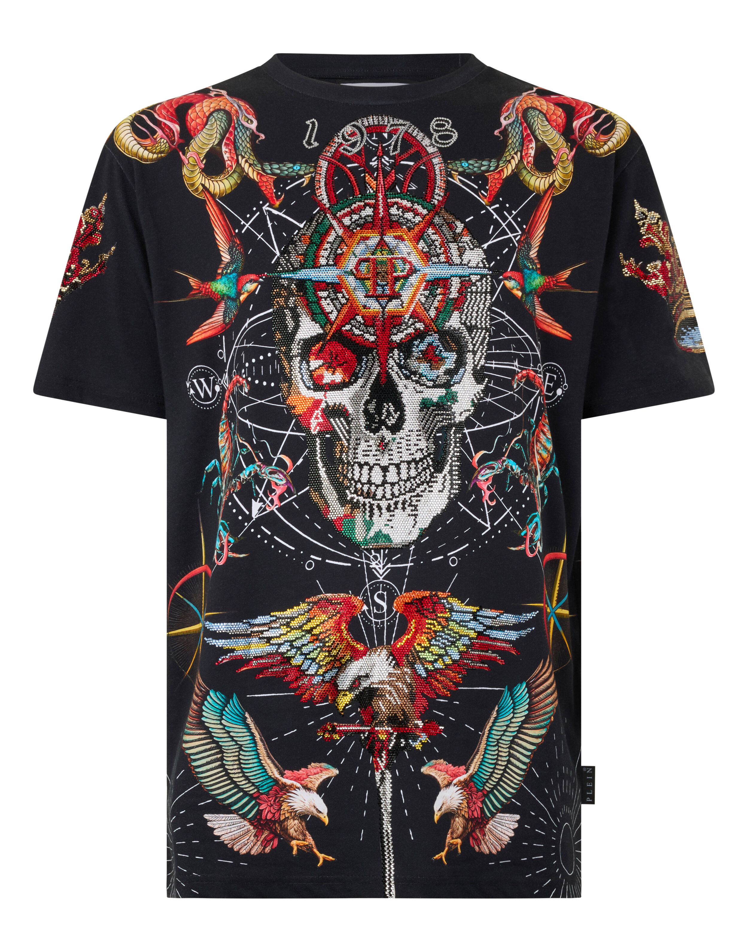 Camiseta Básica com Estampa de Pedras Tatuagem