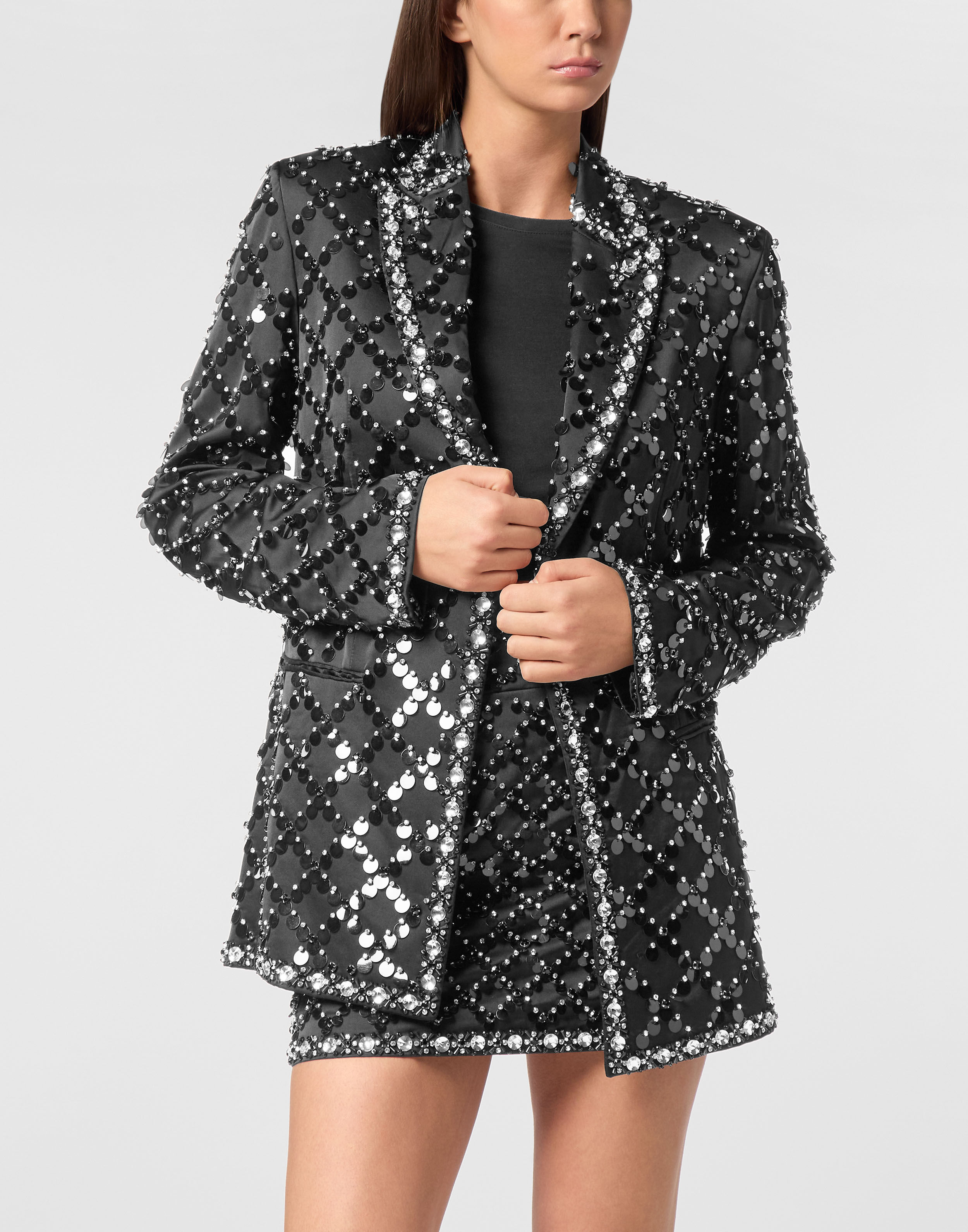 Blazer Estilo Boyfriend com Pailas Plein