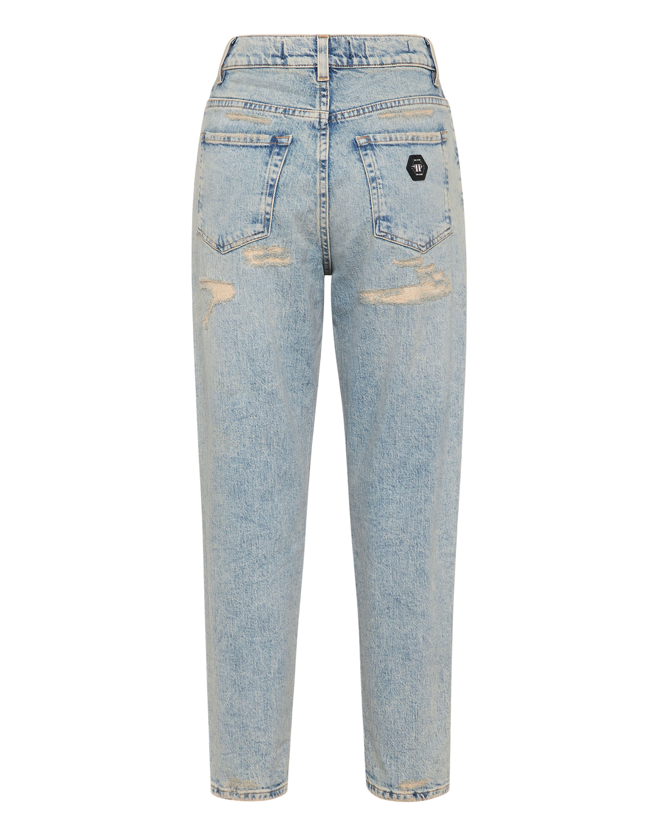 Calças de Denim Vintage Estilo Mãe